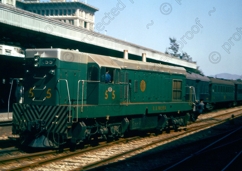 PMR.HK-28 
 Hong Kong 1958: diesel locomotive which was in charge of the train to Sheung Shui, at Kowloon station. 
 Keywords: British colonies, Far East, tropics, island, historic, nostalgia