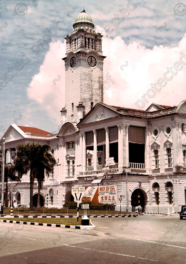 PMR.SP-12 
 Singapore 1958: Victoria Theatre and Memorial Hall. 
 Keywords: British colonies, nostalgia, historic, island, tropics, Far East