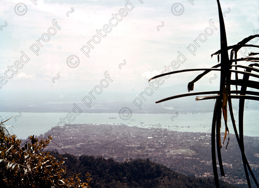 PMR.PN-08 
 Malaya, Penang Island 1959: view over Georgetown with straits and mainland behind. 
 Keywords: British colonies, Far East, tropics, island, historic, nostalgia