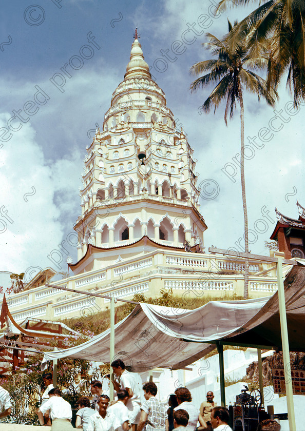 PMR.PN-10 
 Malaya, Penang Island 1959: Ayer Itam Buddhist Temple - Pagoda of the 7 million Buddhas. 
 Keywords: British colonies, nostalgia, historic, island, tropics, Far East