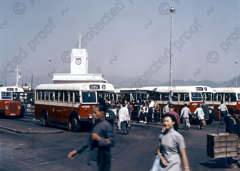 PMR.HK-05 
 Hong Kong 1958: the bus terminus, Victoria. 
 Keywords: British colonies, nostalgia, historic, island, tropics, Far East