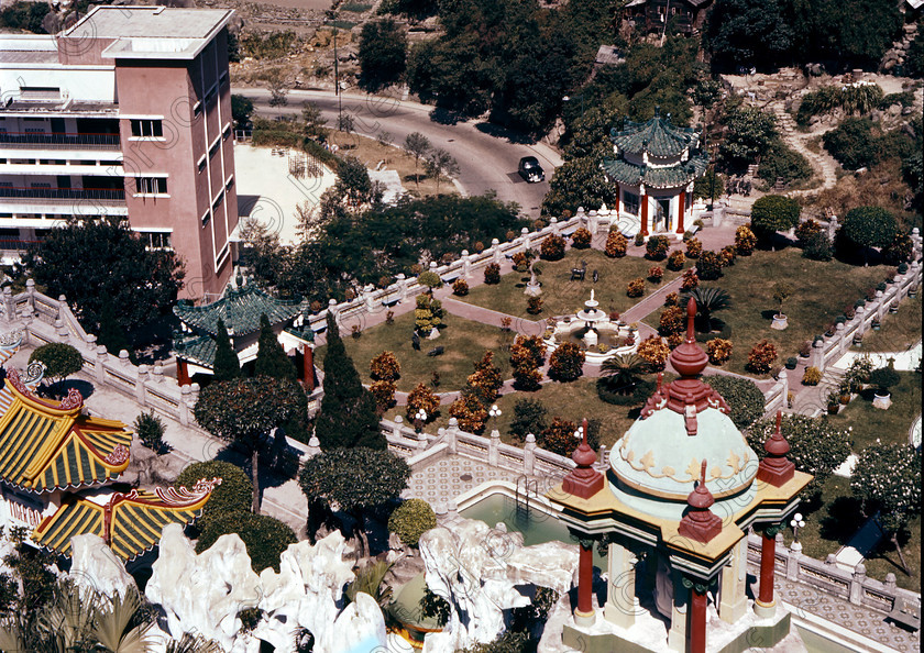 PMR.HK-40 
 Hong Kong 1958: view of the formal gardens in Haw Par Villa (Tiger Balm Gardens). 
 Keywords: British colonies, nostalgia, historic, island, tropics, Far East