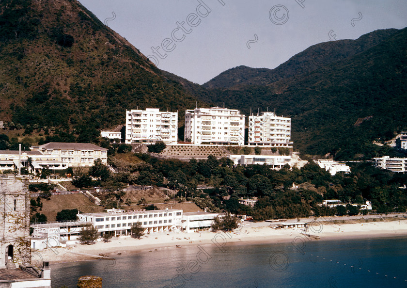 PMR.HK-36 
 Hong Kong 1958: the beach at Repulse Bay with shark-protected bathing. 
 Keywords: British colonies, Far East, tropics, island, historic, nostalgia