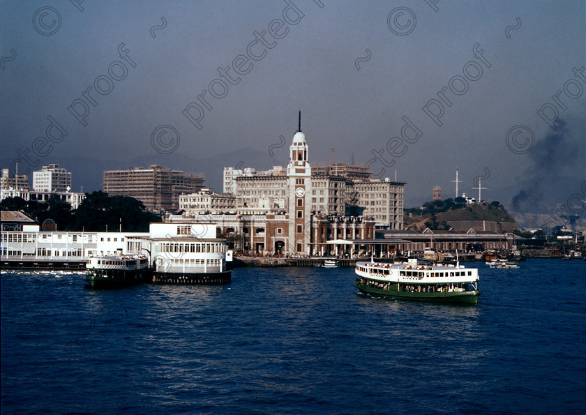 PMR.HK-48 
 Hong Kong 1958: Star Ferry terminal and railway station at Kowloon. 
 Keywords: British colonies, nostalgia, historic, island, tropics, Far East